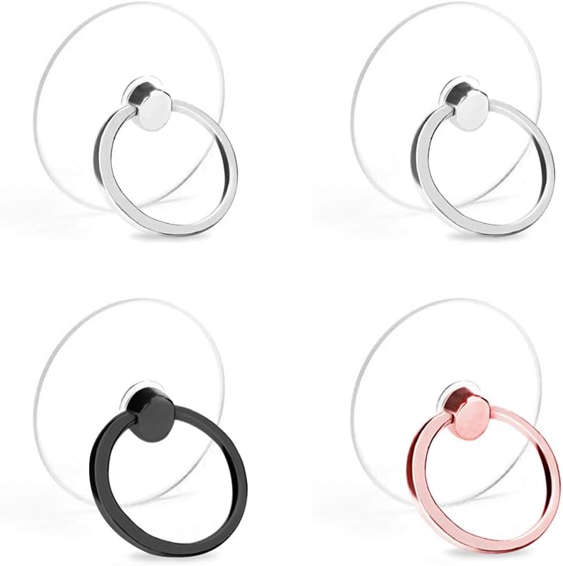 Cell Phone Ring Holder, Transparent Phone Ring Holder 360°Rotation Finger Ring Stand Phone Ring Grip Compatible with Almost All Phones/Phone Cases (Round)