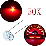 cciyu 50Pcs 4.7mm-12v Car Red Mini Bulbs Lamps Indicator Cluster Speedometer Backlight Lighting Replacement fit for GM GMC