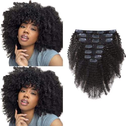Afro Curly Clip in Human Remy Hair Extensions Brazilian Curly