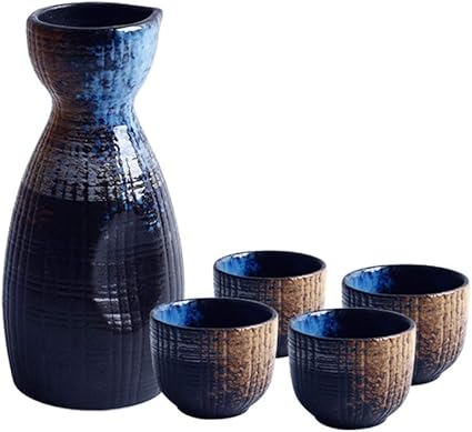 Upkoch 5 Pezzi Di Sake In Ceramica Set Tradizionale Pentola Di Sake Giapponese Con Tazze Bevanda Calda Saki Per Bar Di Casa Forniture Per Feste Da Te Rosa Piatti Ciotole E Vassoi