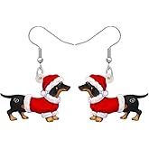 Bonsny Acrylic Drop Dangle Christmas Gifts Dog Puppy Doggy Earrings Ornaments Decorations Jewelry For Women Accessories