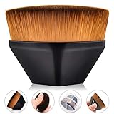 Foundation Makeup Brush with Storage Box- Flat Top Kabuki Blush Powder Brush For Blending Liquid, Cream or Flawless Powder Cosmetics