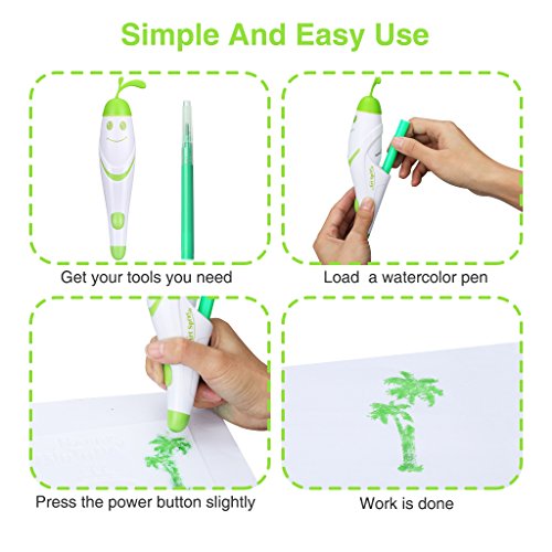 image for Shinehalo Lucky Grass Electric Airbrush Pen for Kids, Airbrush Marker 