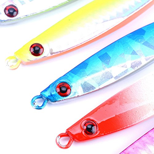 Aorace 7pcs/lot 30g/7.6cm Minnow Metal Lure 3D eyes Hard Bait Casting Jigging Hard Lure Bass Trout Salmon Lures Without Hooks - Thumbnail 5