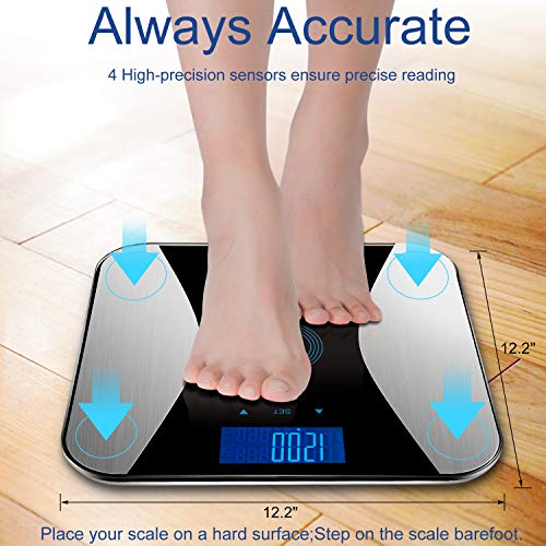 Lumsing Bathroom Body Fat Scale-Digital Body Monitor Analyzer Measuring Weight, BMI, Body Fat, Water, Muscle, Bone, Calorie (Batteries Include)