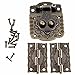 dophee 1Pc Decorative Embossing Box Hasp Latch Lock and 2Pcs Small Hinges with Mounting Screws for Jewelry Box Small Wooden Case Toy Box Chest Doll House Hardware Set