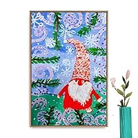 Framed Canvas Wall Art Christmas Santa Claus Canvas Prints Home Artwork Decoration for Living Room,Bedroom - 16x24 inches