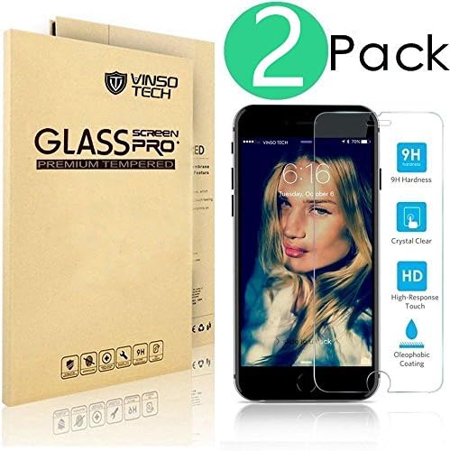 [2-Pack] iPhone 6S Plus Screen Protector,Vinso Tech [9H Hardness] [Premium Clarity] [Scratch-Resistant] Tempered Glass Screen Protector for iPhone 6 Plus / 6S Plus 5.5 Inch