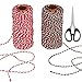 Bakers Twine, AIEX Christmas Twine Spool 2 mm Cotton String Roll for Gift Wrapping Decoration, Arts Crafts 656 Feet Totally(Red and Green,Pack of 2)