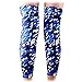 COOLOMG (Pair) Basketball Knee Pads For Kids Youth Adult Long Leg Knee Sleeves Protector Gear EVA Digital Camo Blue Navy Large