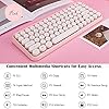 FELiCON-Wireless-Bluetooth-Keyboard-Compact-84-keys-Lightweight-KeyboardRetro-StyleMatte-TextureTypewriter-DesignCompatible-with-Android-iOS-Windowsfor-PCLaptopSmartphone-Pink FELiCON 308i Retro Wireless Keyboard, Bluetooth Silent Cute Computer Keyboard with Round Punk Compact 84 keys…