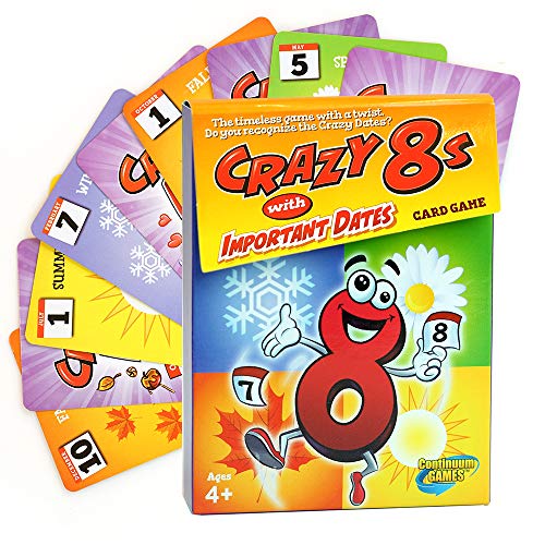 Continuum Games Crazy 8s with Important Dates Card Game - Kids Age 4 and Up