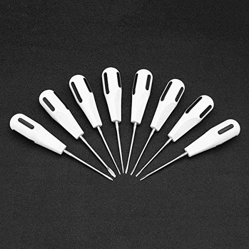 Christzo 8Pcs/Set Stainless Steel Dental Luxating Lift Elevator Curved Root Elevator Dentistry Dentist Instrument Teeth Whitening Tool