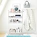 Rackaphile 5-Tier Slim Slide Out Storage Tower Rack Mesh Rolling Organization Serving Cart Shelf for Narrow Spaces Roller, White (5-Tier)