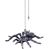 Dotlite Spider Ceiling Fan Pull Chain,12in Halloween Fan String Pulls Charm Extension Decorative,3mm Diameter Beaded Fan Light Pull Chains Extender Ornaments with Connector for Kid Room
