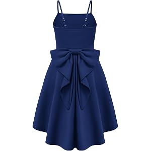 GRACE KARIN Girls Formal Dress High Low A-Line Teen Tween 7-14 Years | Spaghetti Strap Sleeveless Big Bow Back Homecoming Sch