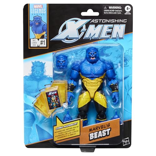 Marvel Legends Series Marvel's Beast, Astonishing X-Men Comics-Inspired Collectible 6-Inch Scale Action Figure with Character-Sized Comic Accessory