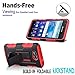 Kyocera Hydro Air / Kyocera Hydro Wave Case, Starshop [Heavy Duty] Full Protection Dual Layers Hybird Case with Kickstand and Locking Belt Swivel Clip Red