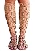 Uncinba Women's Knotted Peep Toe Lace Up Wrap Gladiator Flat Sandal