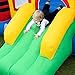 Costzon Inflatable Bounce House, Castle Jumper Slide Mesh Walls, Kids Party Jump Bouncer House w/Repairing Kit, Stakes, Carry Bag Without Blower (Crayon Theme)