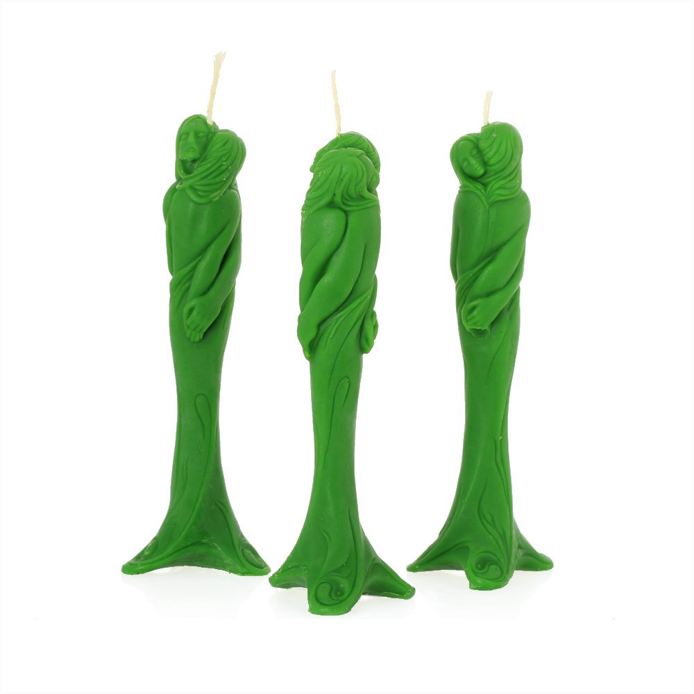 NKlaus - 3X Beeswax Stella of Love - Green Candle - Figurine Candle Handmade Ritual Candle drip Candles 36317 — image 1