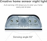 shsyue 4 LED Infrared PIR Keyhole Light Battery Operated Tap Lights Black view 2