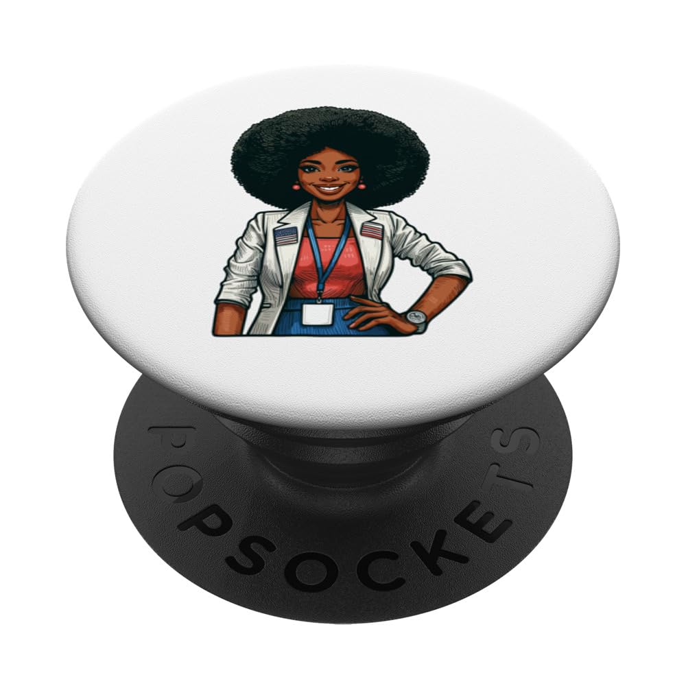 Juneteenth African American Black History Queen Teacher PopSockets Swappable PopGrip