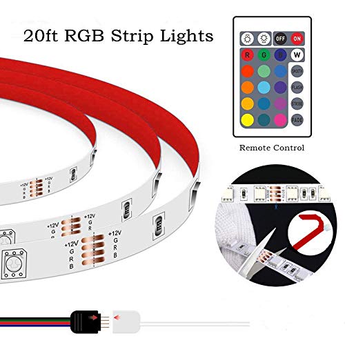 LED Strip Lights with Remote Control Color Changing LED Light Strip,WiFi Music Sync LED Light Strips,RGB Waterproof LED Lights Rope Lights for Bedroom TV Wall Kitchen Mirror Dorm Christmas Kids