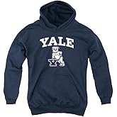 Yale University Official One Color Logo Unisex Youth Pull-Over Hoodie,Navy, Medium