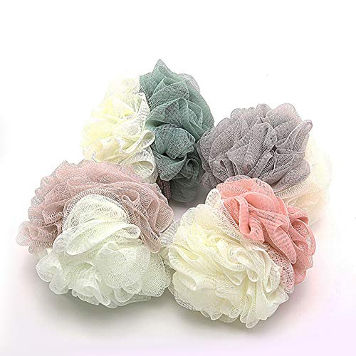 TOUGS Loofah Bath Sponge, Body Scrubber Mesh Pouf Shower Ball, Exfoliate, Body Scrubber Exfoliator, 4 Pack - Thumbnail 6