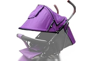 TOPOQ Stroller Sun Shade Cover Stroller Sun Canopy Awning for Pushchair Pram Baby Buggy Parasol Sun Umbrella with Pockets Mesh Window Adjustable Retractable