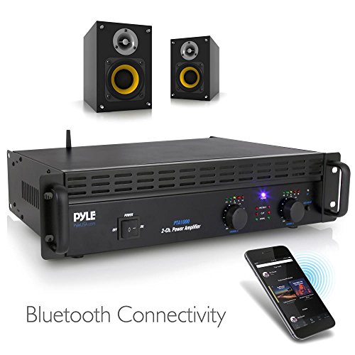 Pyle Pro Professional Audio Bluetooth Power Amplifier, 2-Channel Rack Mount Bridgeable, LED Indicators, Shockproof Binding Posts, Cooling Fans 1000 Watt  (PTA1000)