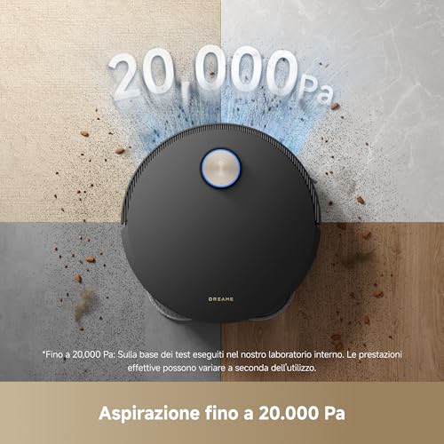 X50 Master Robot Aspirapolvere con Stazione Base Compatta da 24,9 cm, Stazione Base 8 in 1, Sistema di Superamento Ostacoli Efficace, Aspirazione Fino a 20.000 Pa, Spazzola Antigrovigli