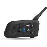EJEAS V6 Pro Motorcycle Helmet Bluetooth Intercom, 2-Way 1200M Motorcycle Bluetooth Headset Universal Communication System with Noise Cancellation and Waterproof for Dirt Bike/ATV/Snowmobile (1PC)