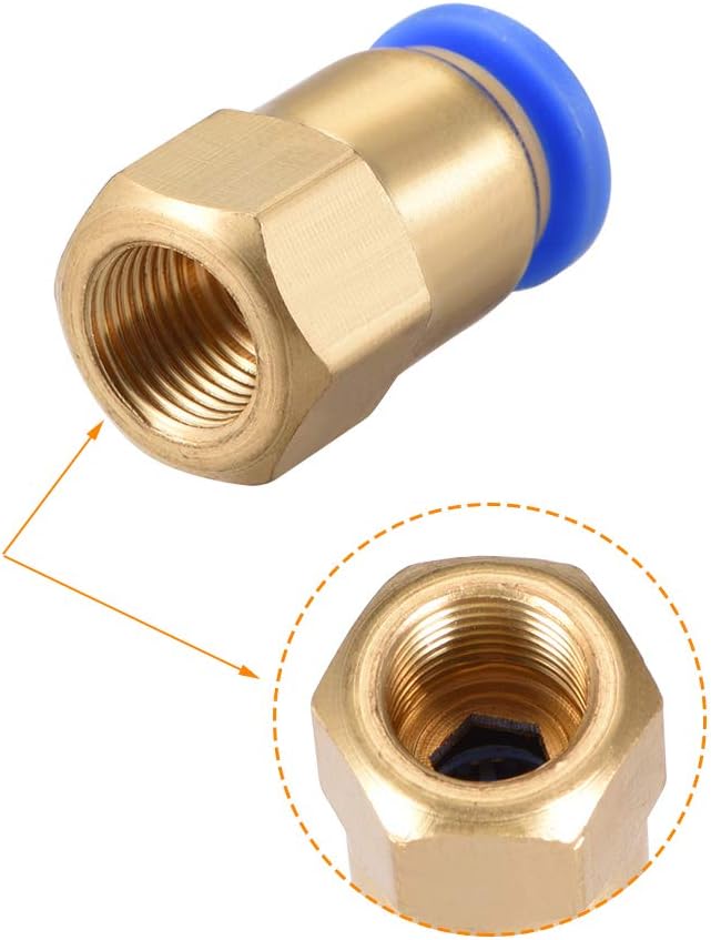 sourcing map Push to Connect Tube Fitting Adapter 8mm Tube OD x G1/8 Female Straight Pneumatic Connecter Connect Pipe Fitting 4pcs - Image 5