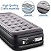 Zoetime Upgraded Twin Air Mattress Blow up Elevated Raised Bed Inflatable Airbed with Built-in Electric Pump, 77 x 39 x 18 inches, Gray