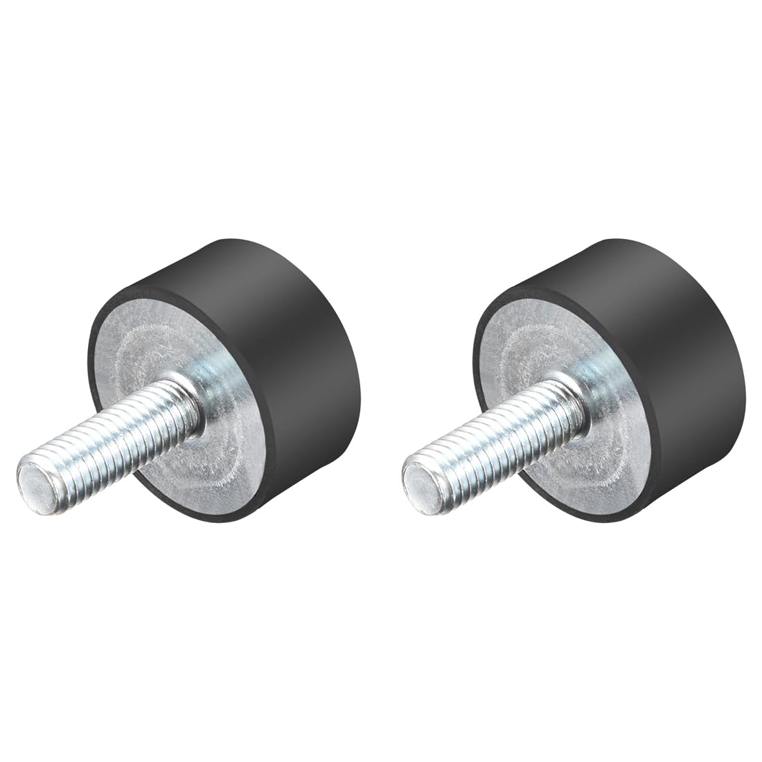 sourcing map M8 Thread Rubber Mounts,Vibration Isolators,Cylindrical Shock Absorber with Studs 30mm x 15mm 2pcs