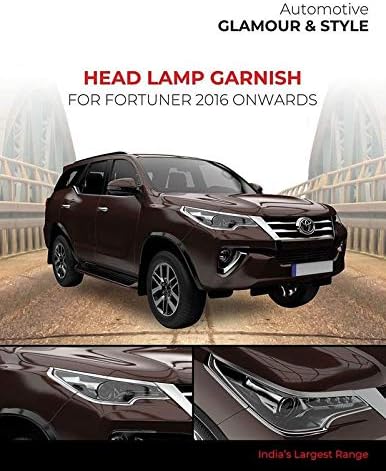 SARTE Crome Stainless Head Lamp Granish for Toyota Fortuner 2016 Onwards
