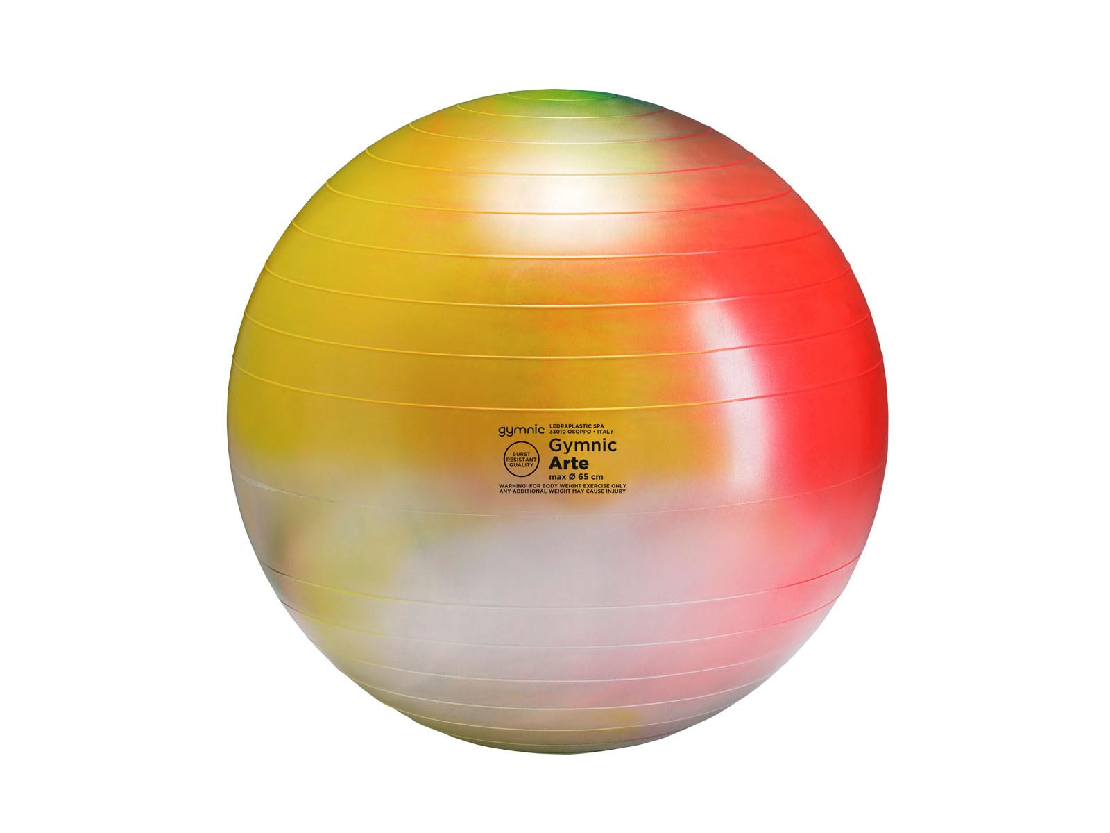 GYMNIC Arte Multi-coloured gymnastics ball for fitness max Ø 65 cm, physiotherapy and rehabilitation, ideal for postural exercises and as a dynamic seat, class I medical device