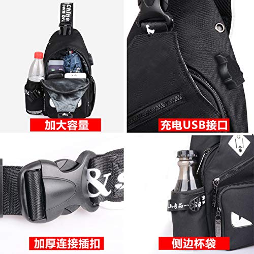 Urmiss Cool Skull Sling Bag Chest Shoulder Backpack Fanny Pack Crossbody Bags for Men Women - Thumbnail 2