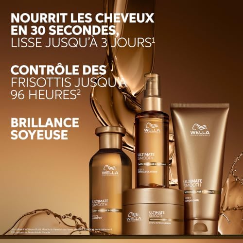 Ultimate Smooth Shampoing - shampoing nourissant à base de squalane et d'oméga-9 pour cheveux secs, ternes et frisés (100ml)