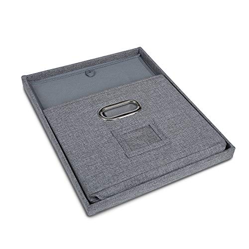 ATBAY File Storage Box Collapsible Large Capacity Office File Organizer for Letter/Legal Size Hanging File Folder Box, Gray 4Pack