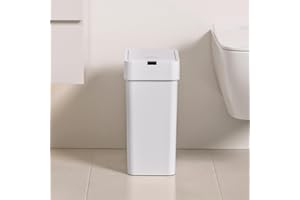 LYNLOO 9L/2.4Gal Touchless Bathroom Trash Can, 0.2s Motion Sensor Auto-Close, IPX5 Waterproof Slim Design for Kitchen/Office, Silent & Space-Saving