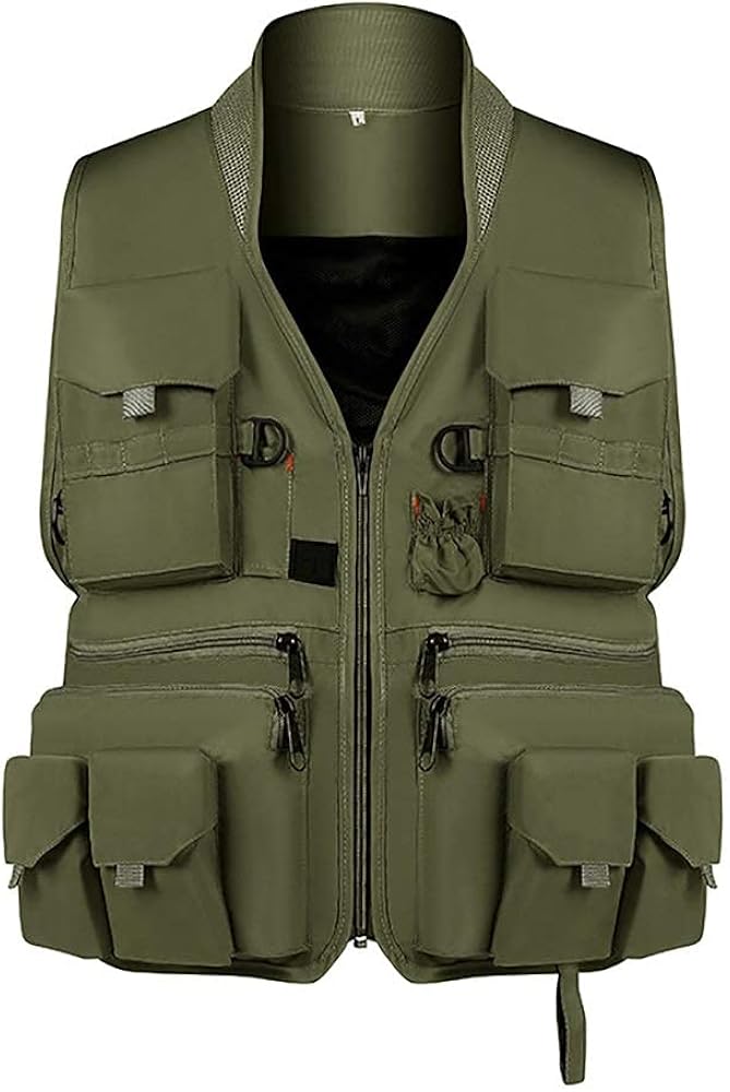 XIEZI Fishing Vest for Men Outdoor QuickDry Net Vest Men'S MultiPocketed Fishing Vest