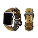 iStrap Compatible/Replacement for Apple Watch 42mm 38mm 40mm 44mm Handmade Asso Padded Leather Black PVD Clasp Watch Bands Strap for iwatch Series 4 Series 3 Series 2 Series 1