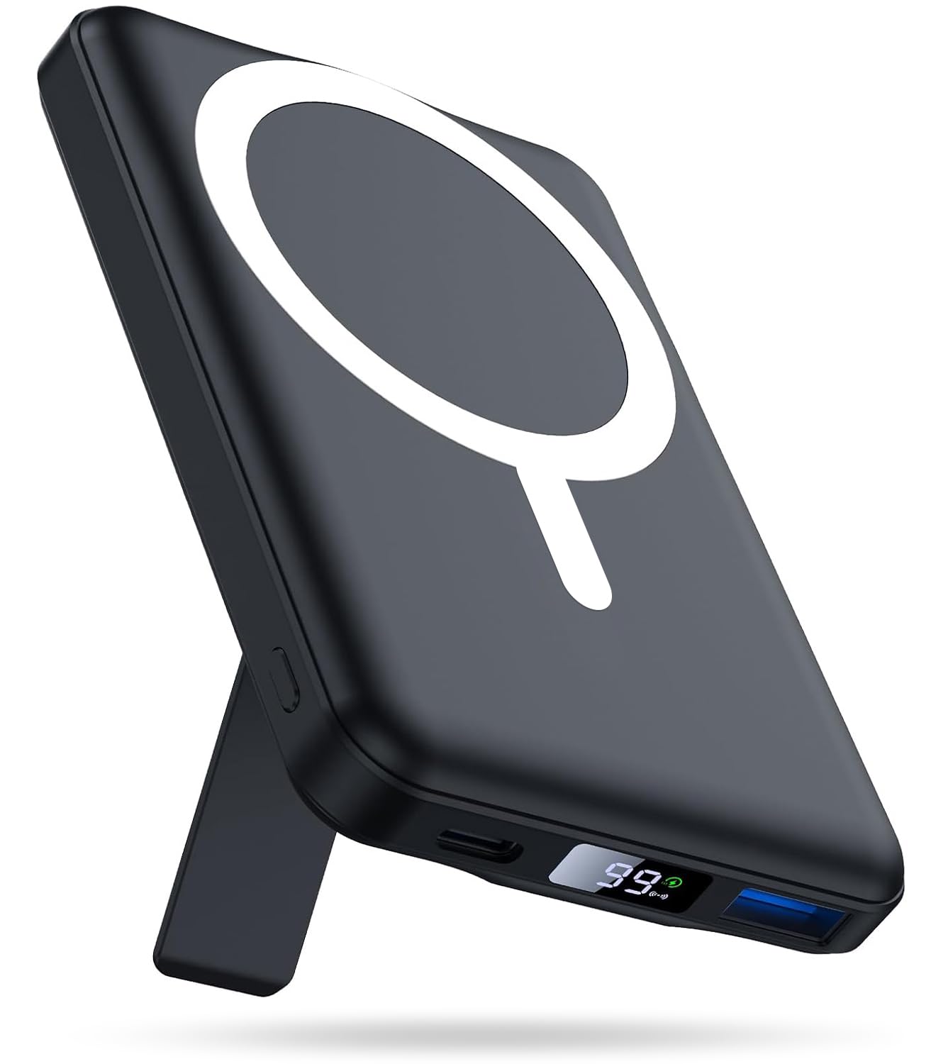 Powerbank für MagSafe, AOGUERBE Magnetische Power Bank 10000mAh mit Ständer