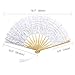 Metable Women Lace Folding Fan Handmade Cotton Lace Embroidered with Bamboo Frame Hand Held Fans Victorian Design for Dancing Cosplay Wedding Decoration