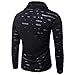 Cottory Men's Pure Colour Hipster Hiphop Thumb Hole Design Hem Heaps Collar Long Sleeve T-shirt Black Small