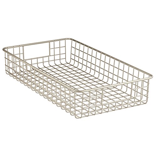InterDesign Classico Storage Basket, Large Metal Wire Basket for