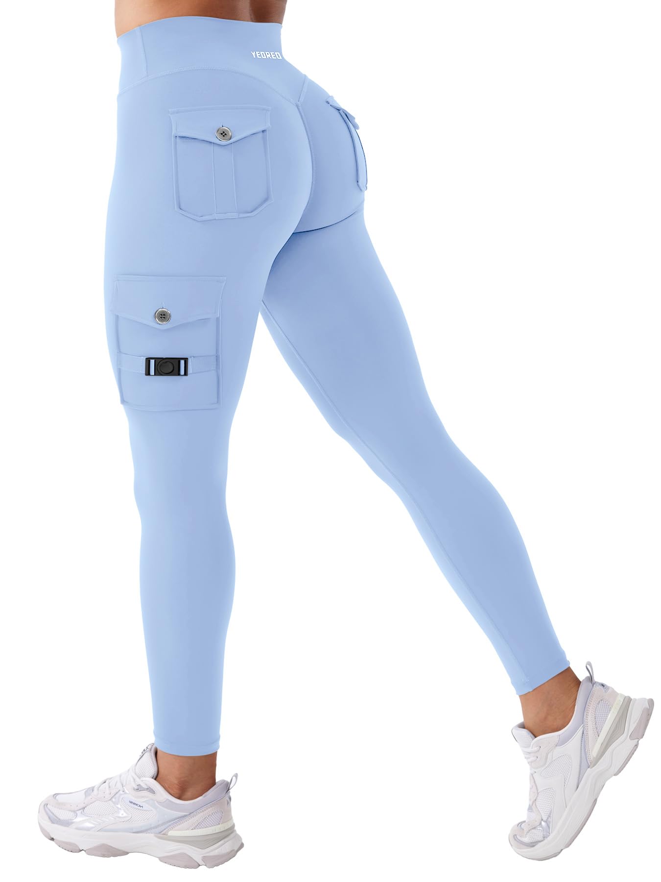 YEOREO CoreFlex Leggings Cargo Donna Con Tasche: Pantaloni Da Yoga E Palestra Con Effetto Solleva Glutei. Il Tuo Look Sportivo Perfetto!